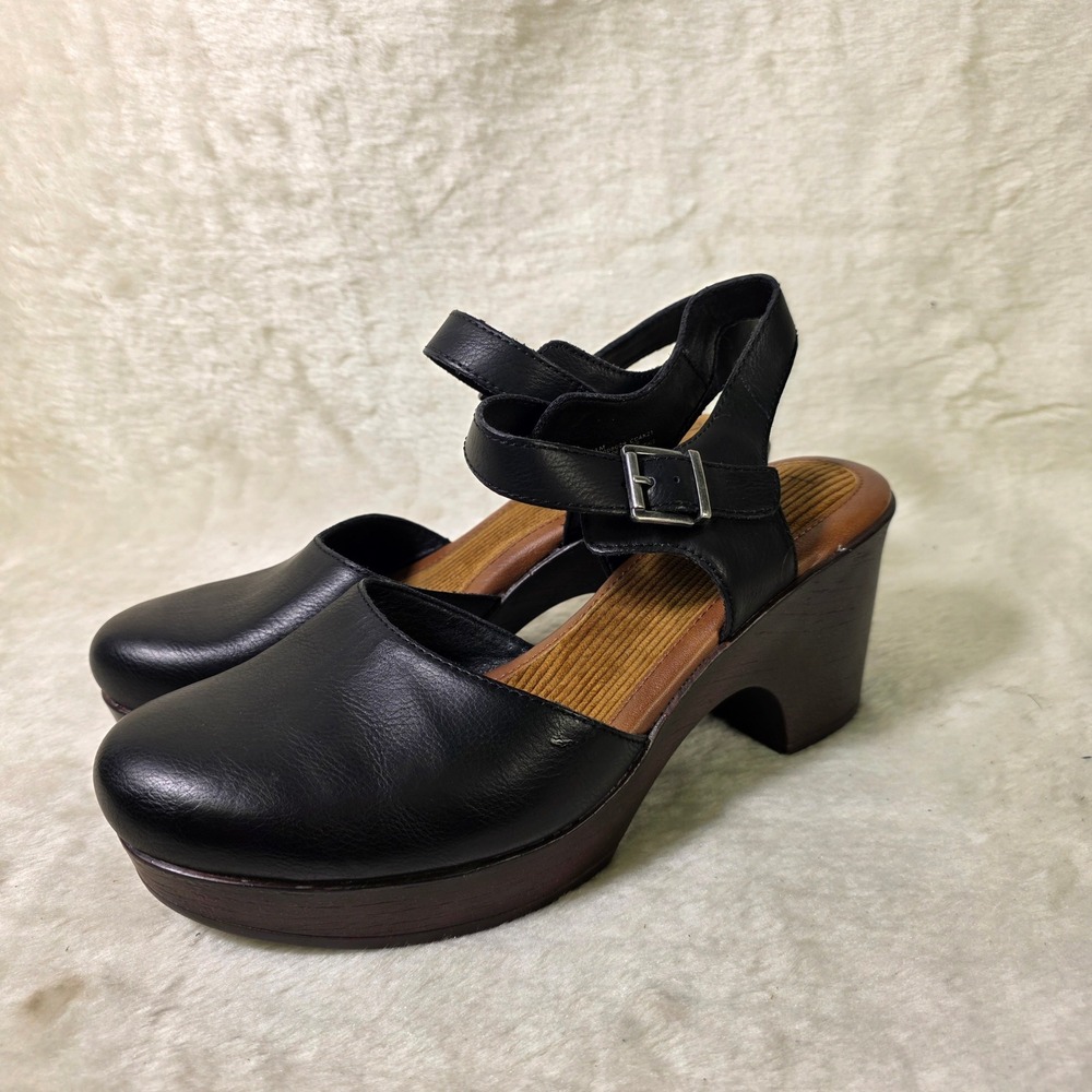 B.O.C. D'orsay Closed Toe Clogs Black Ankle Strap Platform Women 11M NEW